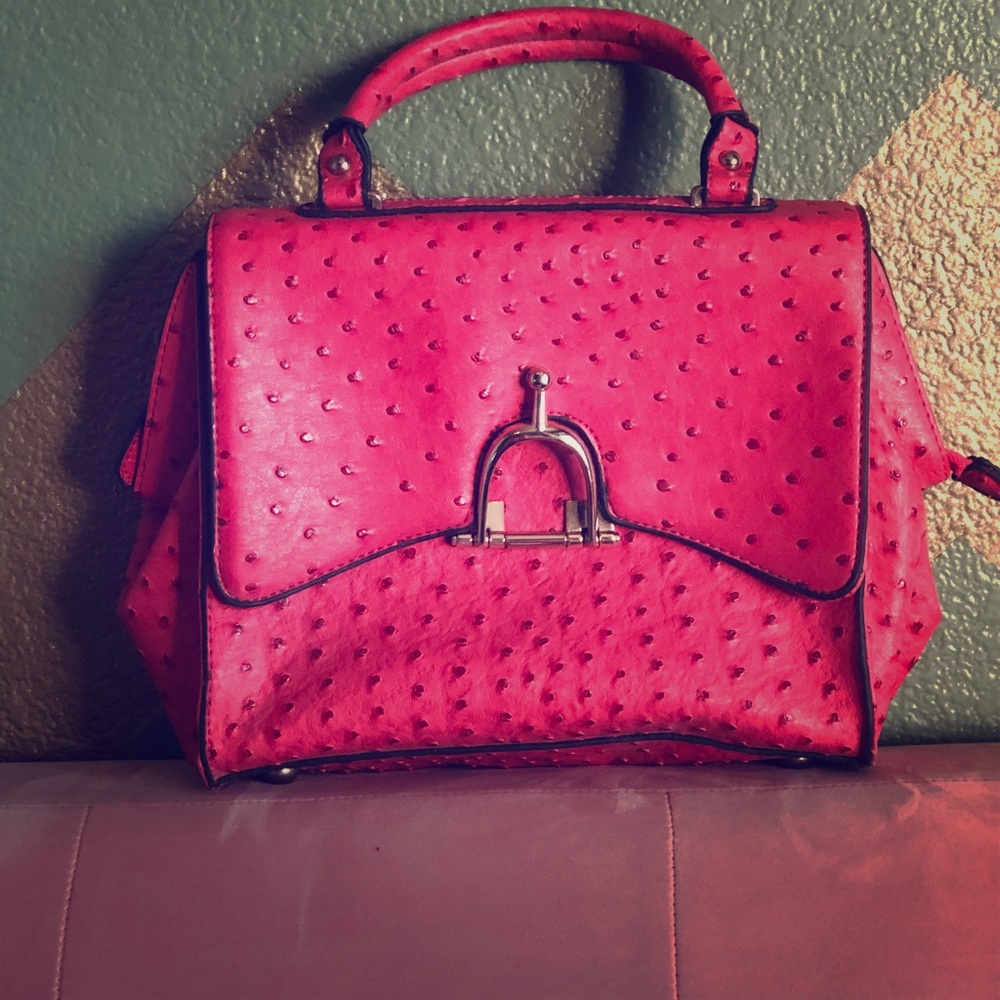 Ostrich handbag - Pink